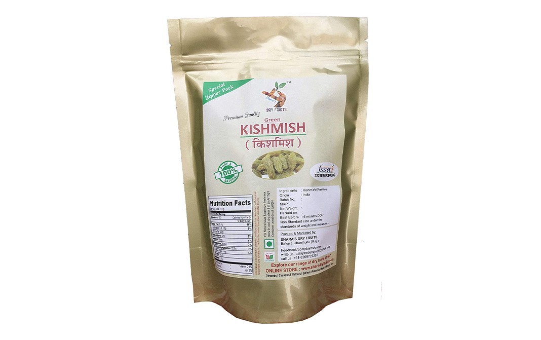 Shara's Green Kishmish    Pack  1 kilogram